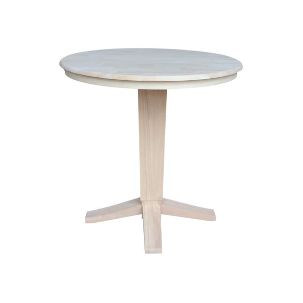 International Concepts 36 in. Solid Wood Round Top Pedestal Table w/12 in. Leaf - 36.1 in.High - Dining Height, Unfinished - K-36RXT-23B-36