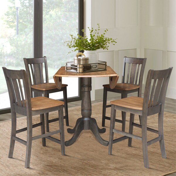 International Concepts Round 42 in W, 42 in L, 35.5 in H, Wood, Hickory/Washed Coal - K45-42DPT-S102-4