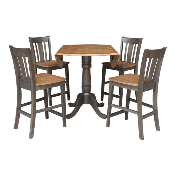 International Concepts Round 42 in W, 42 in L, 35.5 in H, Wood, Hickory/Washed Coal - K45-42DPT-S102-4