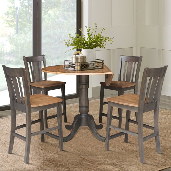 International Concepts Round 42 in W, 42 in L, 35.5 in H, Wood, Hickory/Washed Coal - K45-42DPT-S102-4