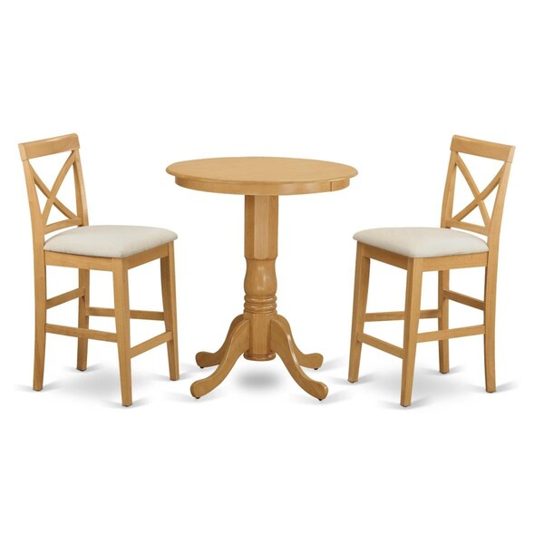East West Furniture Eden Counter Height Dining Table & 2 Chairs, Oak - EDPB3-OAK-C