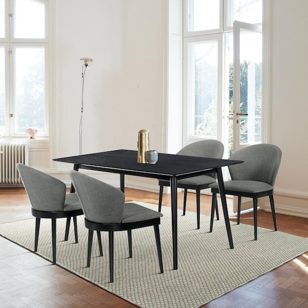 Armen Living Westmont and Juno Charcoal and Black 5 Piece Dining Set - SETWEDI5JNBLCH