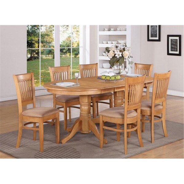 East West Furniture 9 Piece Dining Table Set For 8 Dining Table With A Leaf and 8 Kitchen Dining Chairs - VANC9-OAK-C