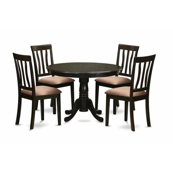 East West Furniture 5 Piece Kitchen Table Set-Dining Table and 4 Dinette Chairs - HLAN5-CAP-C