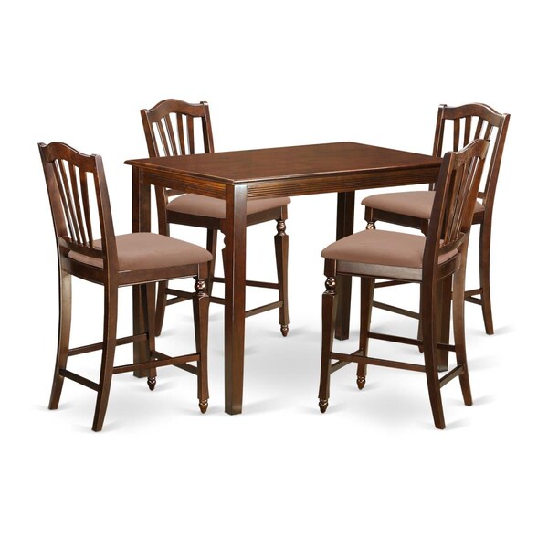 East West Furniture Counter Height Dining Table & 4 Chair, Yarmouth - YACH5-MAH-C