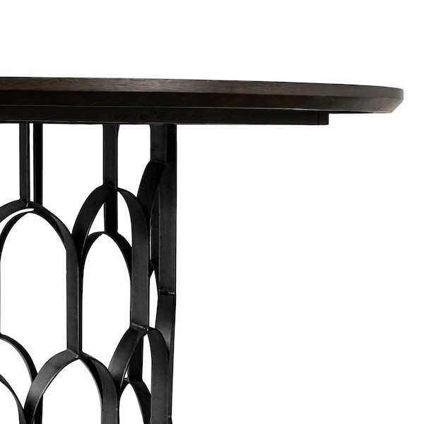 Armen Living Gatsby Oak and Metal Round Dining Table - LCGTDIOA