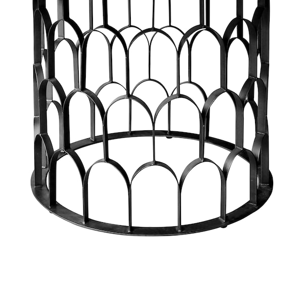 Armen Living Gatsby Oak and Metal Round Dining Table - LCGTDIOA