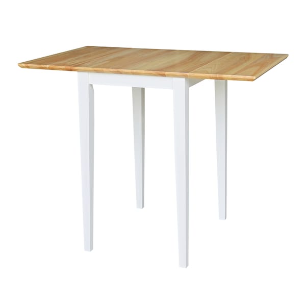 International Concepts Rectangle Small Dropleaf Table, White / Natural, 36 in W, 22 in L, 29 in H, Wood, White/Natural - T02-2236D