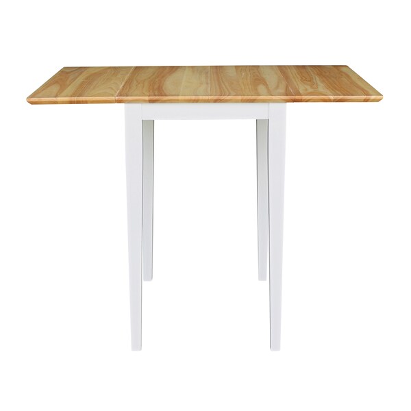 International Concepts Rectangle Small Dropleaf Table, White / Natural, 36 in W, 22 in L, 29 in H, Wood, White/Natural - T02-2236D