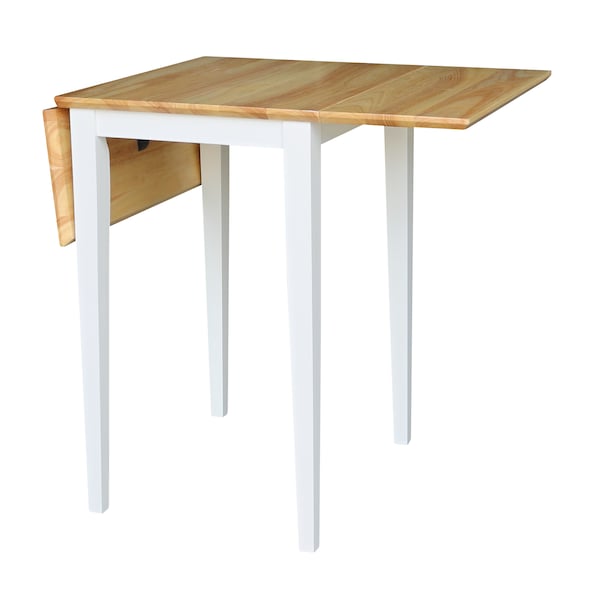International Concepts Rectangle Small Dropleaf Table, White / Natural, 36 in W, 22 in L, 29 in H, Wood, White/Natural - T02-2236D