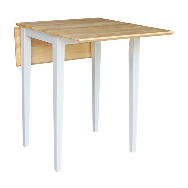 International Concepts Rectangle Small Dropleaf Table, White / Natural, 36 in W, 22 in L, 29 in H, Wood, White/Natural - T02-2236D