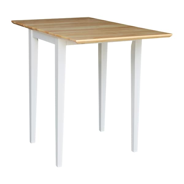 International Concepts Rectangle Small Dropleaf Table, White / Natural, 36 in W, 22 in L, 29 in H, Wood, White/Natural - T02-2236D