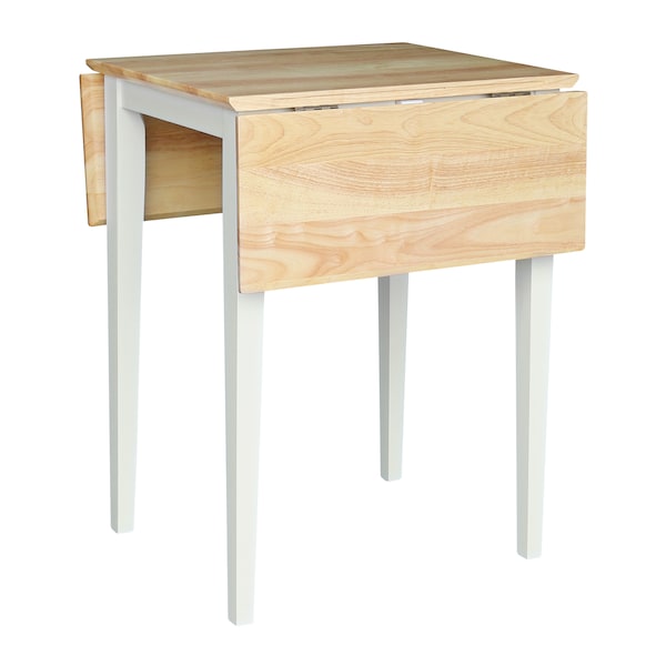 International Concepts Rectangle Small Dropleaf Table, White / Natural, 36 in W, 22 in L, 29 in H, Wood, White/Natural - T02-2236D