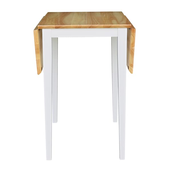 International Concepts Rectangle Small Dropleaf Table, White / Natural, 36 in W, 22 in L, 29 in H, Wood, White/Natural - T02-2236D