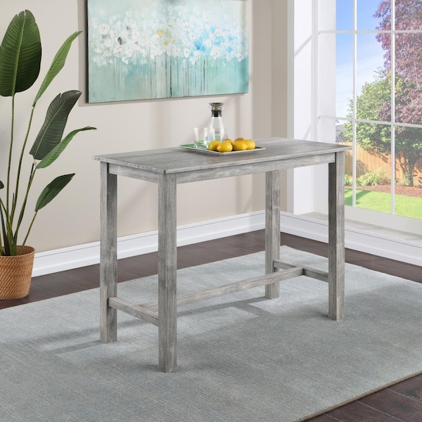 Boraam Boraam 75226 36 x 47.25 x 23.75 in. Storm Gray Wire-Brush Sonoma Pub Table - 75226