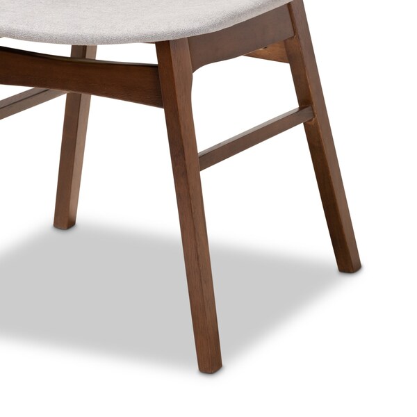 Baxton Studio Pearson Mid-Century Transitional Light Grey Fabric and Walnut Brown Finished Wood 5-PC Dining Set - 178-10812-11082-ZORO