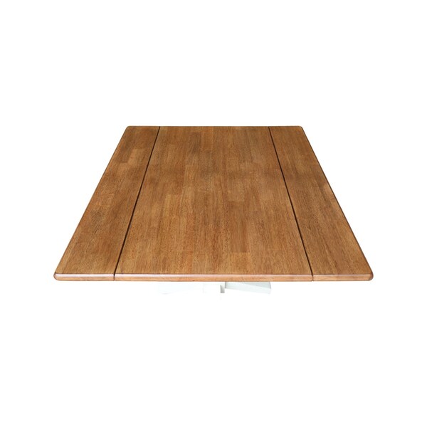Whitewood Industries Rectangular Dual Drop Leaf Dining Table, 36 in W, 30 in L, 36 in H, Parawood, Hickory/Shell - T79-36SDP