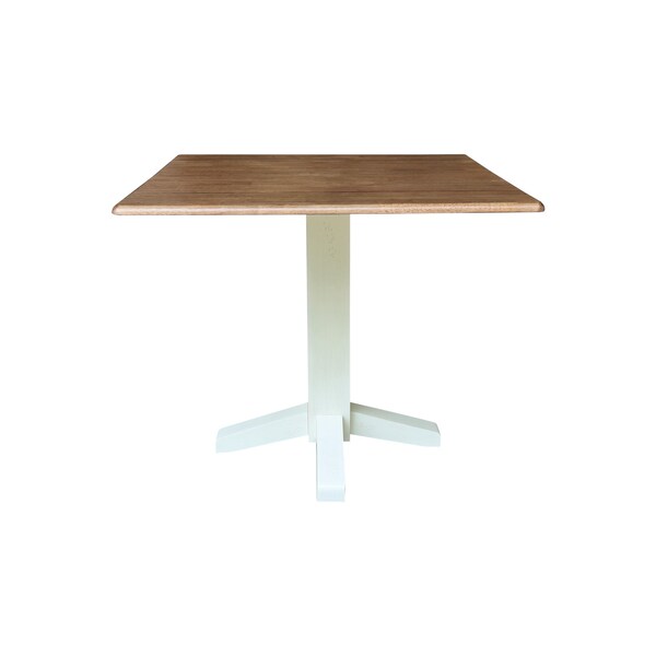 Whitewood Industries Rectangular Dual Drop Leaf Dining Table, 36 in W, 30 in L, 36 in H, Parawood, Hickory/Shell - T79-36SDP