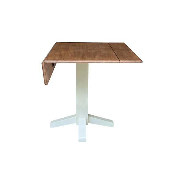 Whitewood Industries Rectangular Dual Drop Leaf Dining Table, 36 in W, 30 in L, 36 in H, Parawood, Hickory/Shell - T79-36SDP