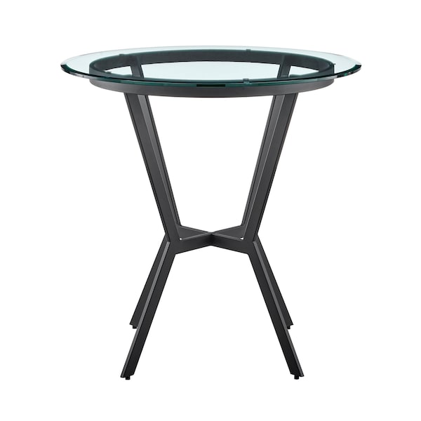 Armen Living Naomi and Bryant 4-Piece Counter Height Dining Set in Black Metal and Gray Faux Leather - SETNMBYGRBL4