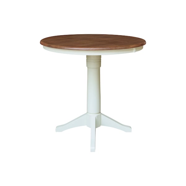 Whitewood Industries Rectangular Fixed Top Pedestal Table, 36 in W, 35.9 in L, 36 in H, Parawood, Hickory/Shell - K79-36RT-27B-6B