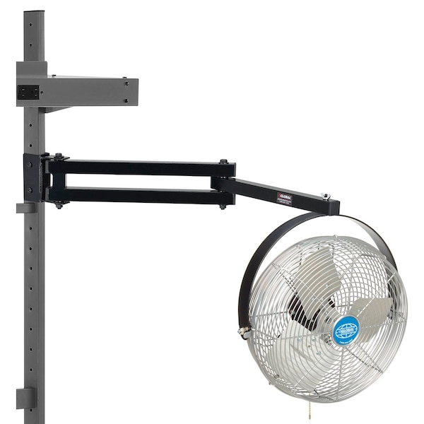 Global Industrial 12in Industrial Workstation Fan with 23inL Fan Arm, Black - 493635