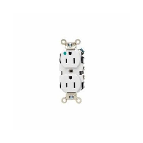 Leviton Receptacle, Duplex, 15A, 5-15R, 125V, Gray - 8200-GY