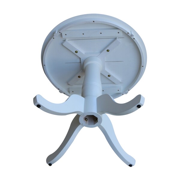 International Concepts Round 30 in Round Top Pedestal Table, 28.9 inH, White, 30 in W, 30 in L, 28.9 in H, Wood, White - K08-30RT