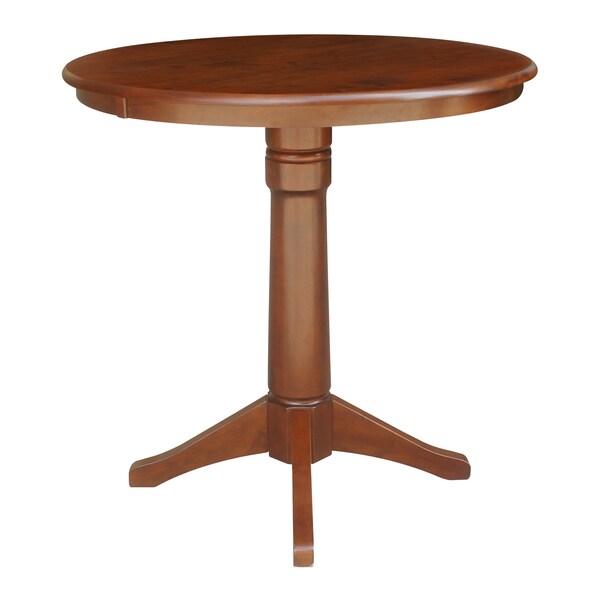 International Concepts Round 36 in Round Top Pedestal Table, 40.9 inH, Espresso, 36 in W, 36 in L, 40.9 in H, Wood - K581-36RT-27B-6B-2