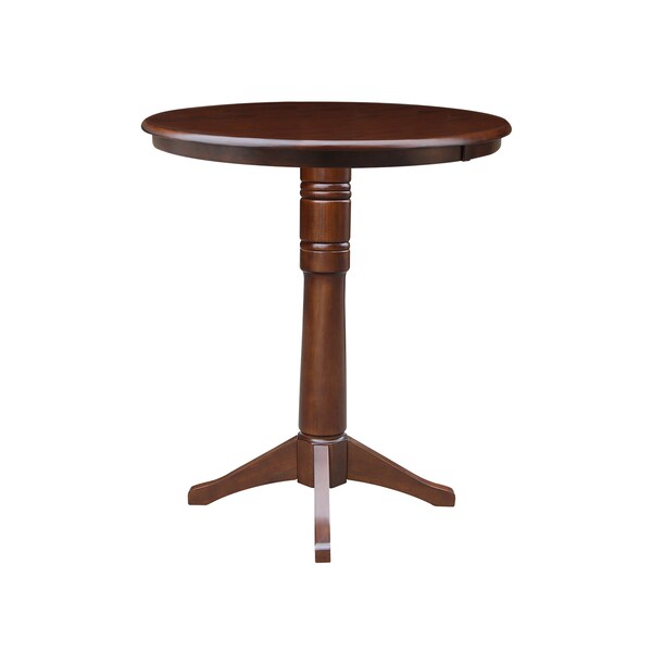 International Concepts Round 36 in Round Top Pedestal Table, 40.9 inH, Espresso, 36 in W, 36 in L, 40.9 in H, Wood - K581-36RT-27B-6B-2