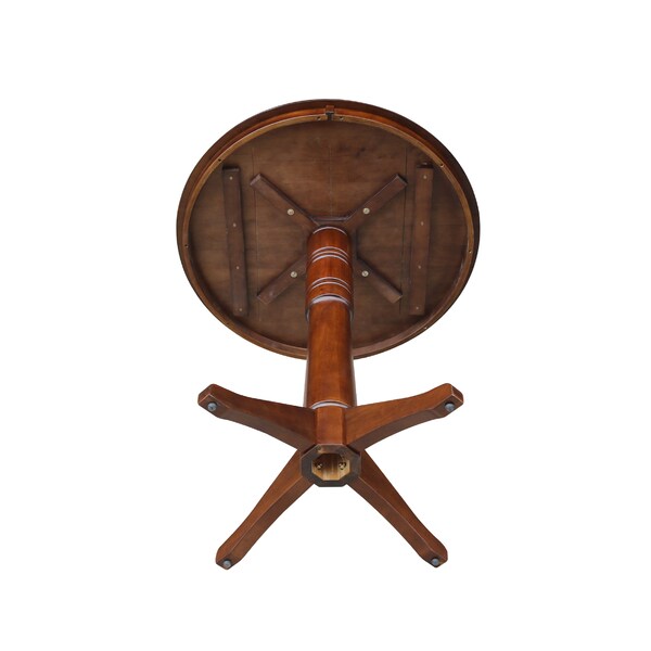 International Concepts Round 36 in Round Top Pedestal Table, 40.9 inH, Espresso, 36 in W, 36 in L, 40.9 in H, Wood - K581-36RT-27B-6B-2