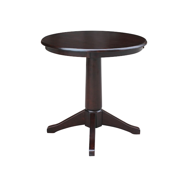 International Concepts Round 30 in Round Top Pedestal Table, 28.9 inH, Rich Mocha, 30 in W, 30 in L, 29.9 in H, Wood - K15-30RT-27B
