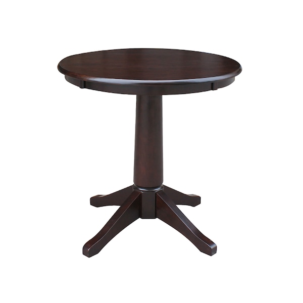International Concepts Round 30 in Round Top Pedestal Table, 28.9 inH, Rich Mocha, 30 in W, 30 in L, 29.9 in H, Wood - K15-30RT-27B