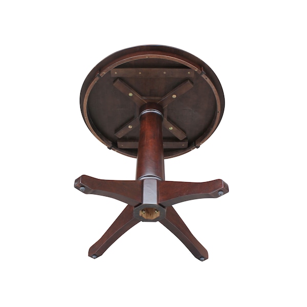 International Concepts Round 30 in Round Top Pedestal Table, 28.9 inH, Rich Mocha, 30 in W, 30 in L, 29.9 in H, Wood - K15-30RT-27B