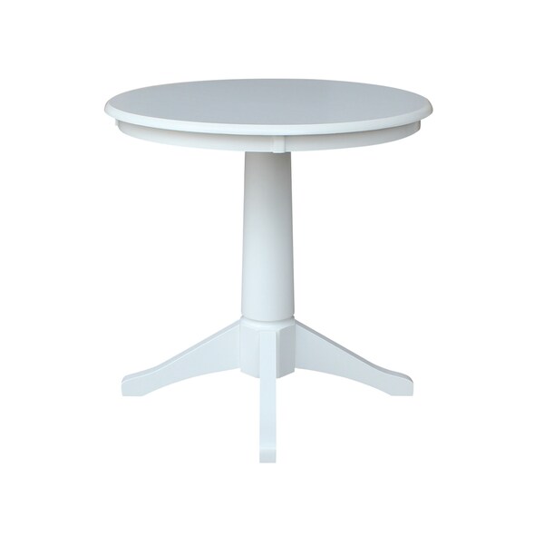 International Concepts Round 30 in Round Top Pedestal Table, 28.9 inH, White, 30 in W, 30 in L, 29.9 in H, Wood, White - K08-30RT-27B