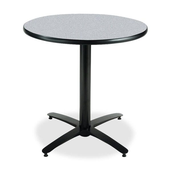 Kfi Round KFI 30in Grey Nebula Round Breakroom Table with Arched X Base, 29 W, 30 L, 29 H - T30RD-B2115-GYN