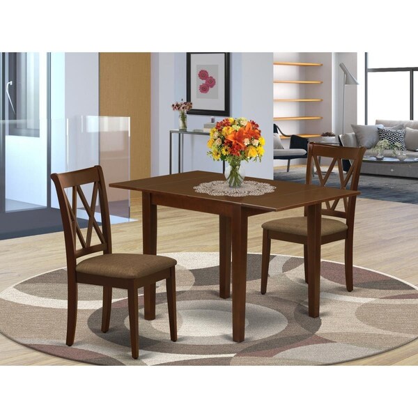 East West Furniture Norden Kitchen Dining Table Set - Mahogany, Set of 3 - NDCL3-MAH-C
