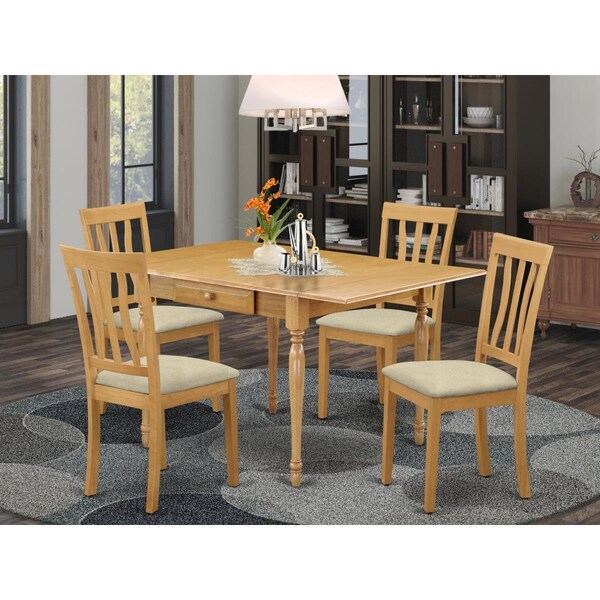East West Furniture 5 Piece Monza Kitchen Furniture Set - Oak - MZAN5-OAK-C