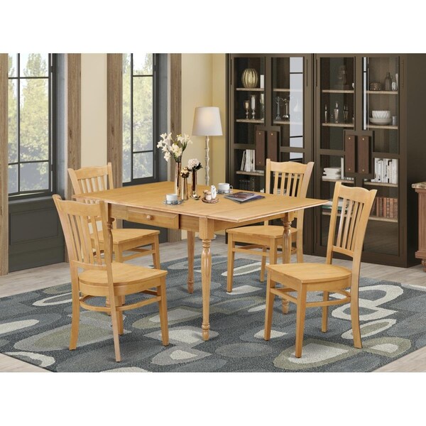 East West Furniture 5 Piece Monza Dining Kitchen Table Set - Oak - MZGR5-OAK-W