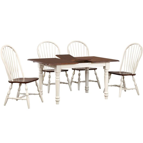 Fine-Line Andrews Butterfly Dining Set with Windsor Spindleback Chairs - 5 Piece - FI3207912