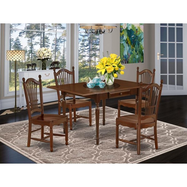 East West Furniture 5 Piece Monza Modern Dining Table Set - Mahogany - MZDO5-MAH-W