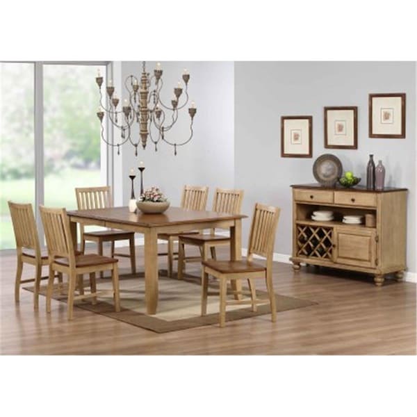 Fine-Line 8 Piece Brook Double Pedestal Extension Dining Set with Server - FI3203359