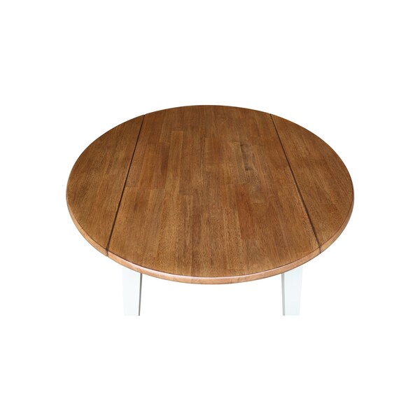 Whitewood Industries Rectangular Dual Drop Leaf Dining Table, 42 in W, 30 in L, 42 in H, Parawood, Hickory/Shell - T79-42DL