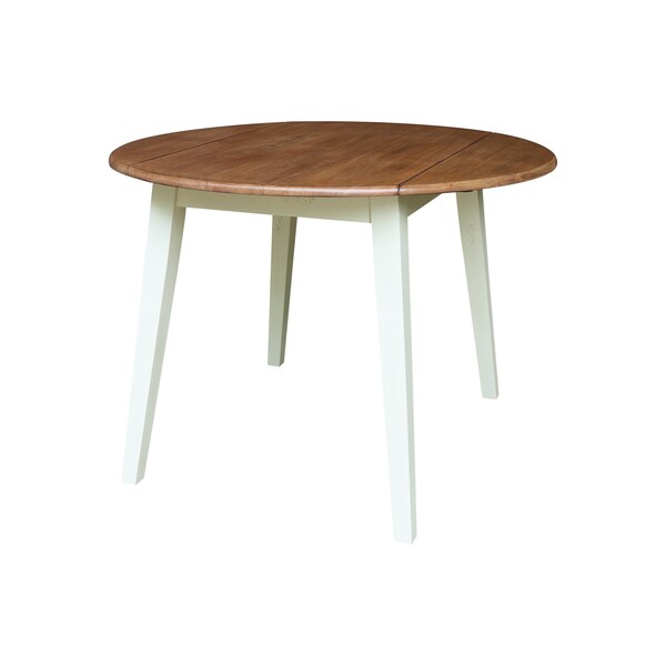 Whitewood Industries Rectangular Dual Drop Leaf Dining Table, 42 in W, 30 in L, 42 in H, Parawood, Hickory/Shell - T79-42DL