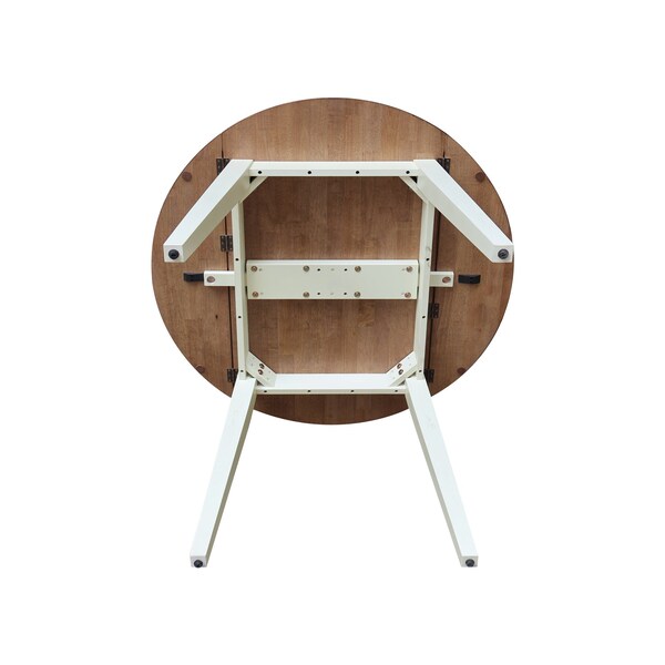 Whitewood Industries Rectangular Dual Drop Leaf Dining Table, 42 in W, 30 in L, 42 in H, Parawood, Hickory/Shell - T79-42DL