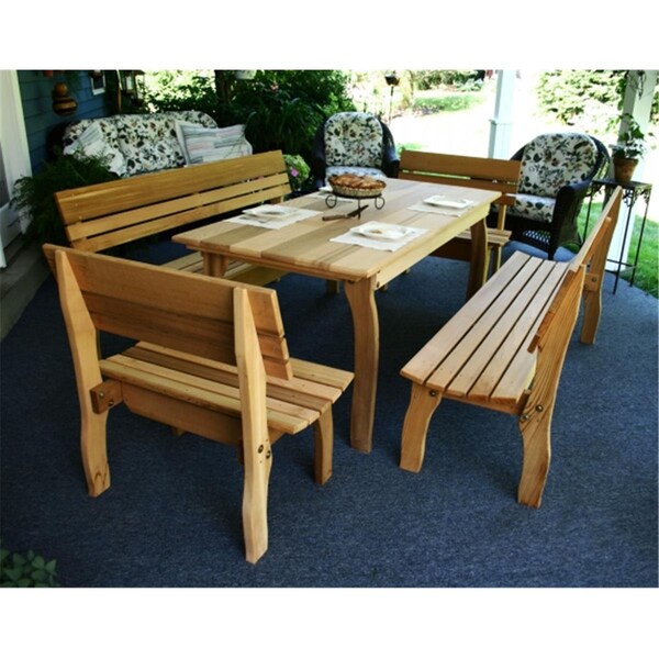 Betterbeds 94 in. L x 32 in. W Cedar Chickadee Dining Set - BE983291
