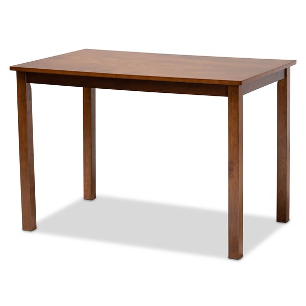Baxton Studio Henry Grey Upholstered and Walnut Wood 5-Piece Dining Set - 171-10951-8959