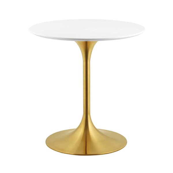 Modway Furniture Lippa 28 in. Round Dining Table - Gold White, 28.5 x 27.5 x 27.5 in. - EEI-3208-GLD-WHI