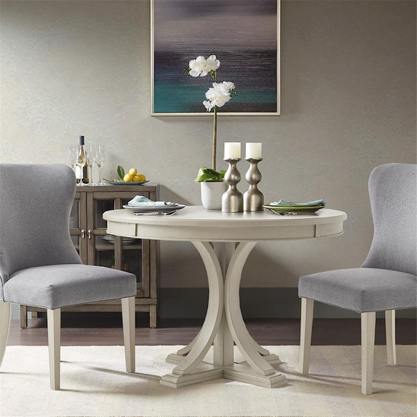 Madison Park Signature Helena Round Dining Table, Antique Cream - 44 in. dia. x 30.25 in. - MPS121-0295