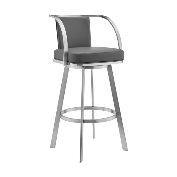 Armen Living Naomi and Livingston 4-Piece Counter Height Dining Set in Brushed Stainless Steel - SETNMLVGRBS4